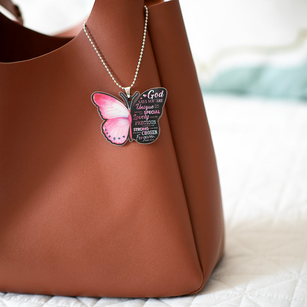 God Says You Are Butterfly Rearview Mirror Ornament