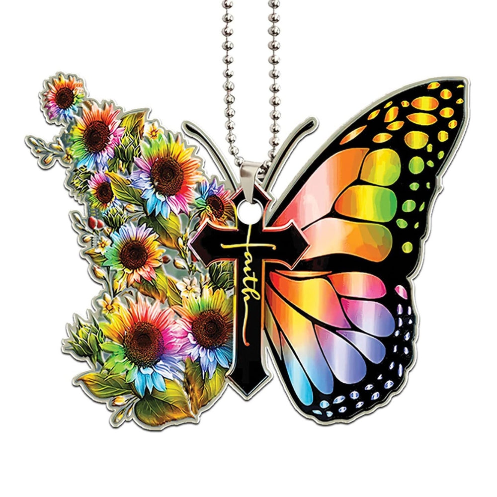 Faith Butterfly Rearview Mirror Ornament - God's Promise