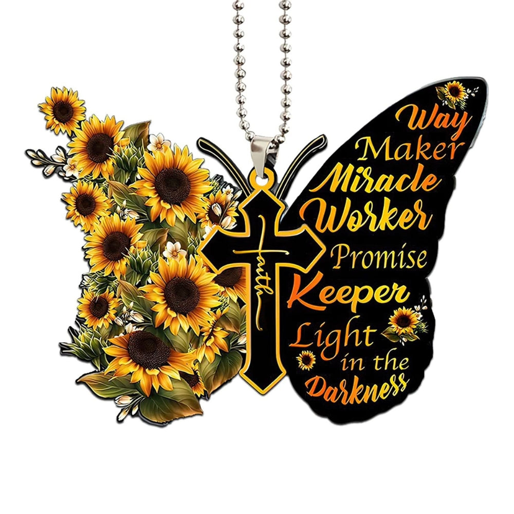 Faith Butterfly Rearview Mirror Ornament - Way Maker