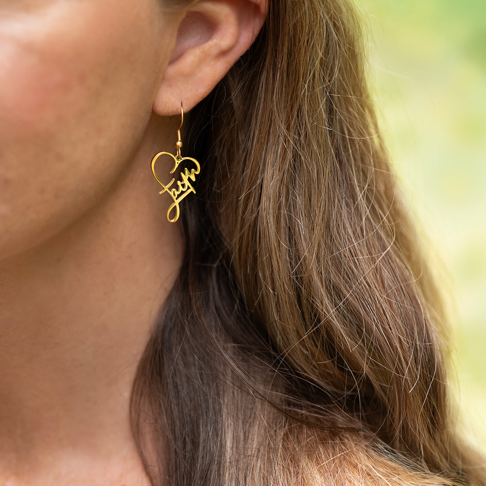 Faith Heart Earrings