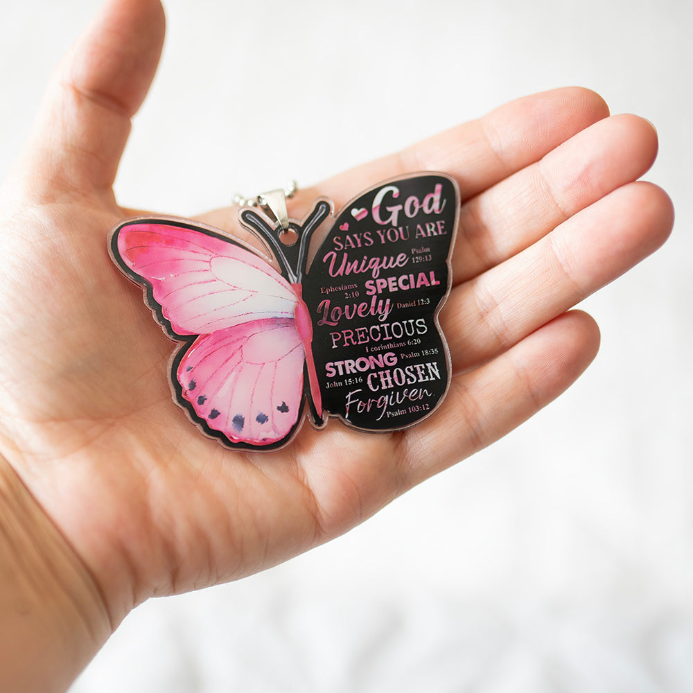 God Says You Are Butterfly Rearview Mirror Ornament