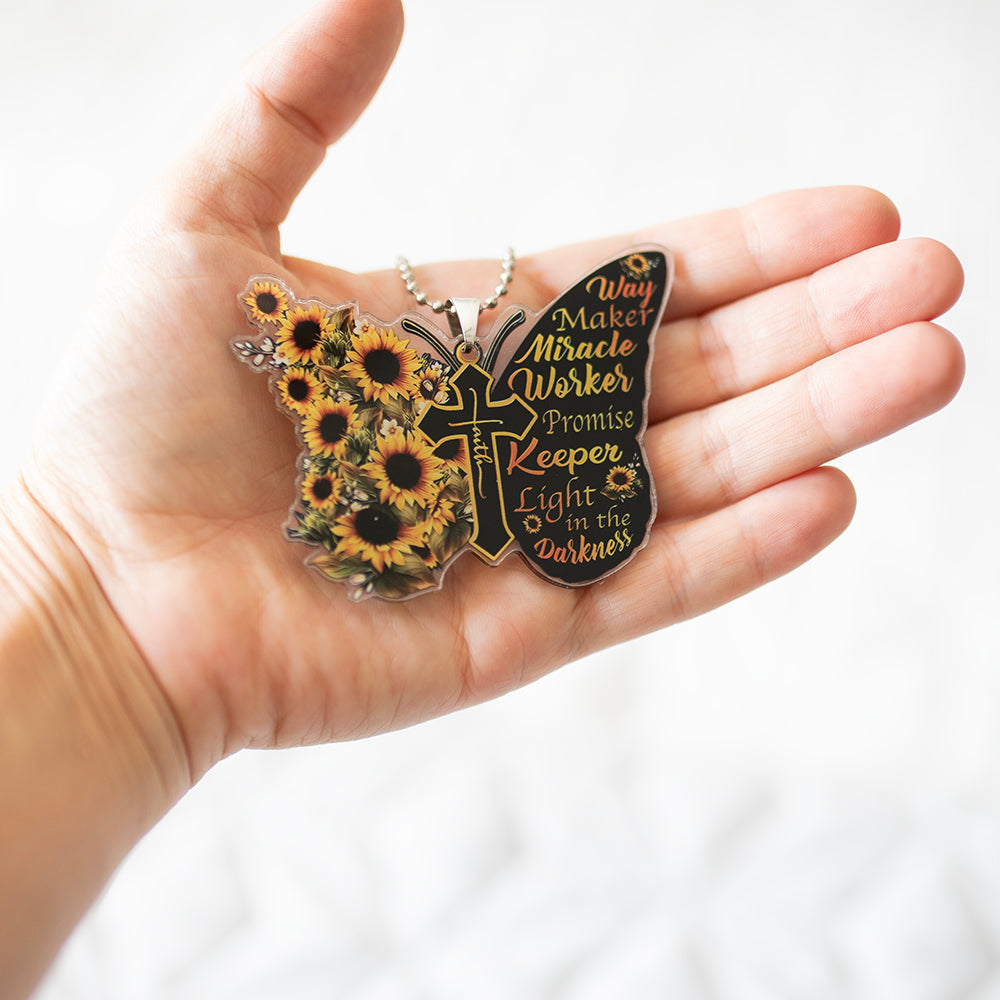 Faith Butterfly Rearview Mirror Ornament - Way Maker
