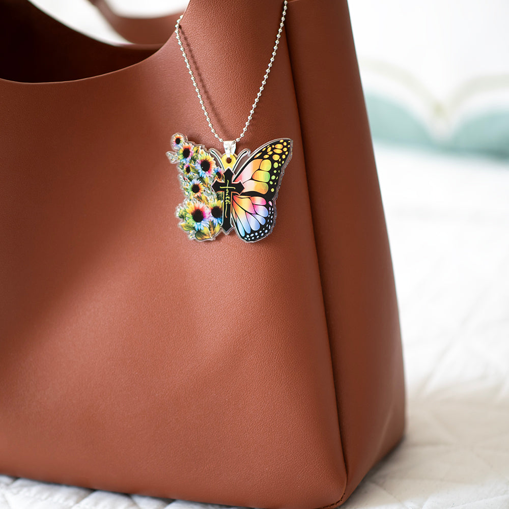 Faith Butterfly Rearview Mirror Ornament - God's Promise