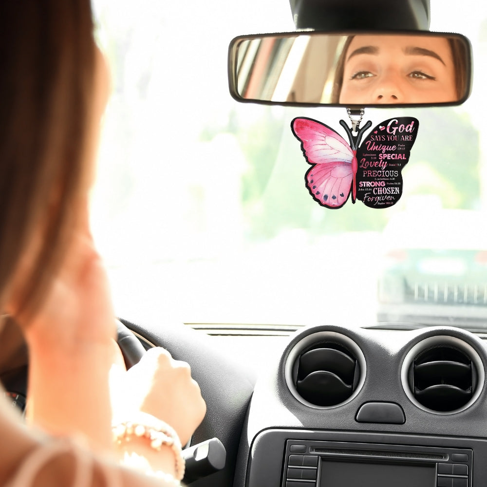God Says You Are Butterfly Rearview Mirror Ornament