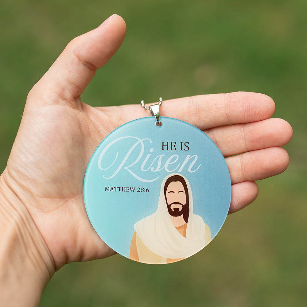 He Is Risen Rearview Mirror Ornament
